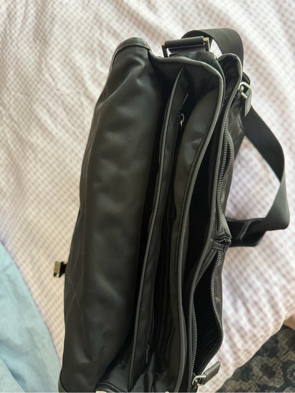 Prada Black Nylon Messenger Satchel, never used